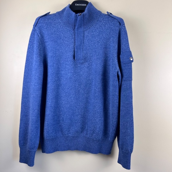 Banana Republic Men’s wool blend sweater blue Italian yarn size large - Picture 2 of 8